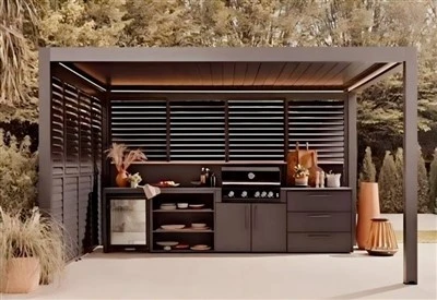 Decorative Gutter and Post Hand-Crank Pergola