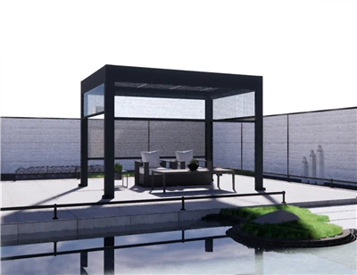 Electric Roller Blind Motorized Aluminum Pergola