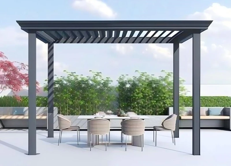 Decorative Gutter Motorized Aluminum Pergola