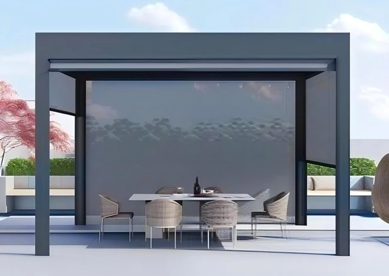 Electric Roller Blind Hand-Crank Aluminum Pergola