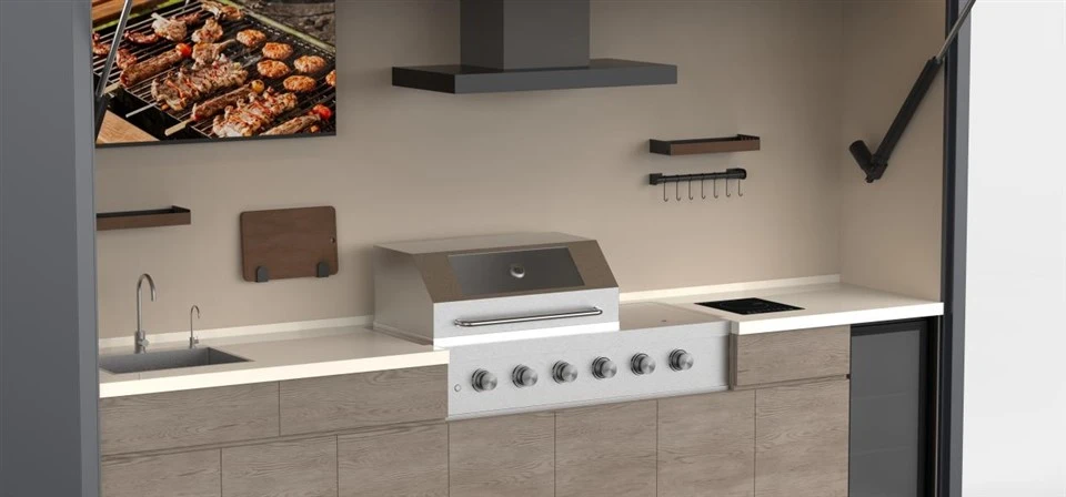 Right-angle & Door-opening Outdoor Kitchen factory