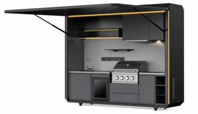 Cut-corner & Door-opening Outdoor Kitchen