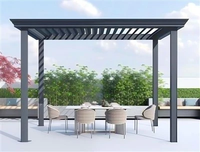 Decorative Gutter Hand-Crank Aluminum Pergola