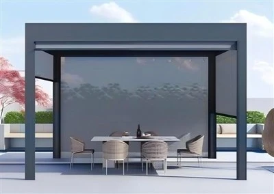 Manual Roller Blind Motorized Aluminum Pergola